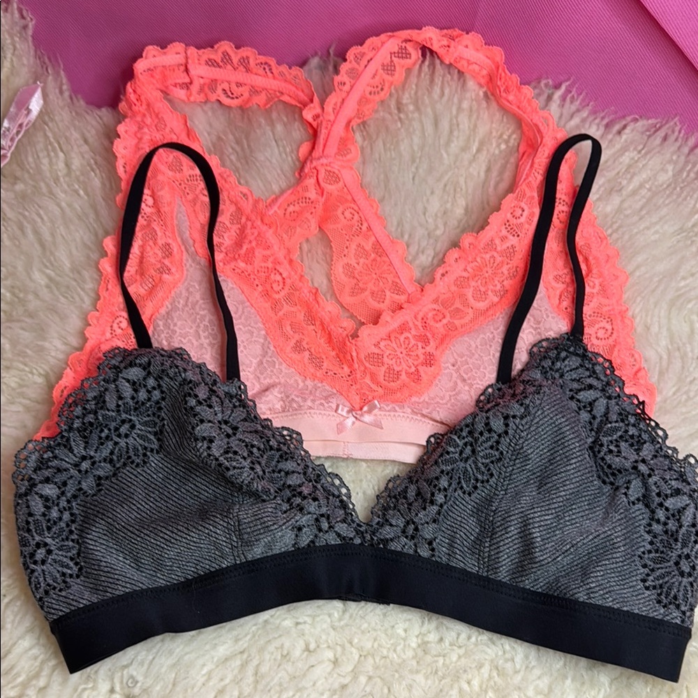 Two American Eagle Aerie Triangle Bralettes Medium